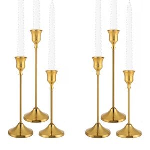 Elegant Gold Candle Holders Set